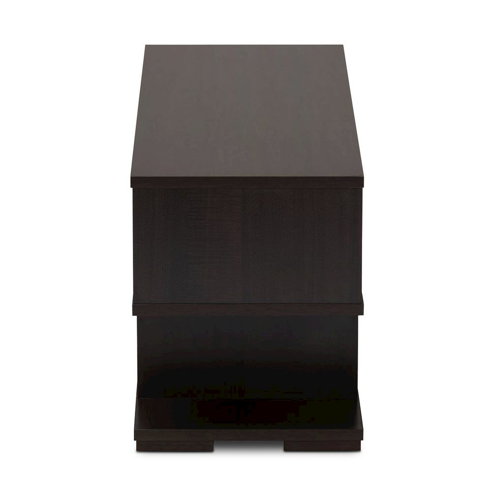 Baxton Studio Arne Modern and Contemporary Dark Brown Finished Wood TV Stand. Picture 9