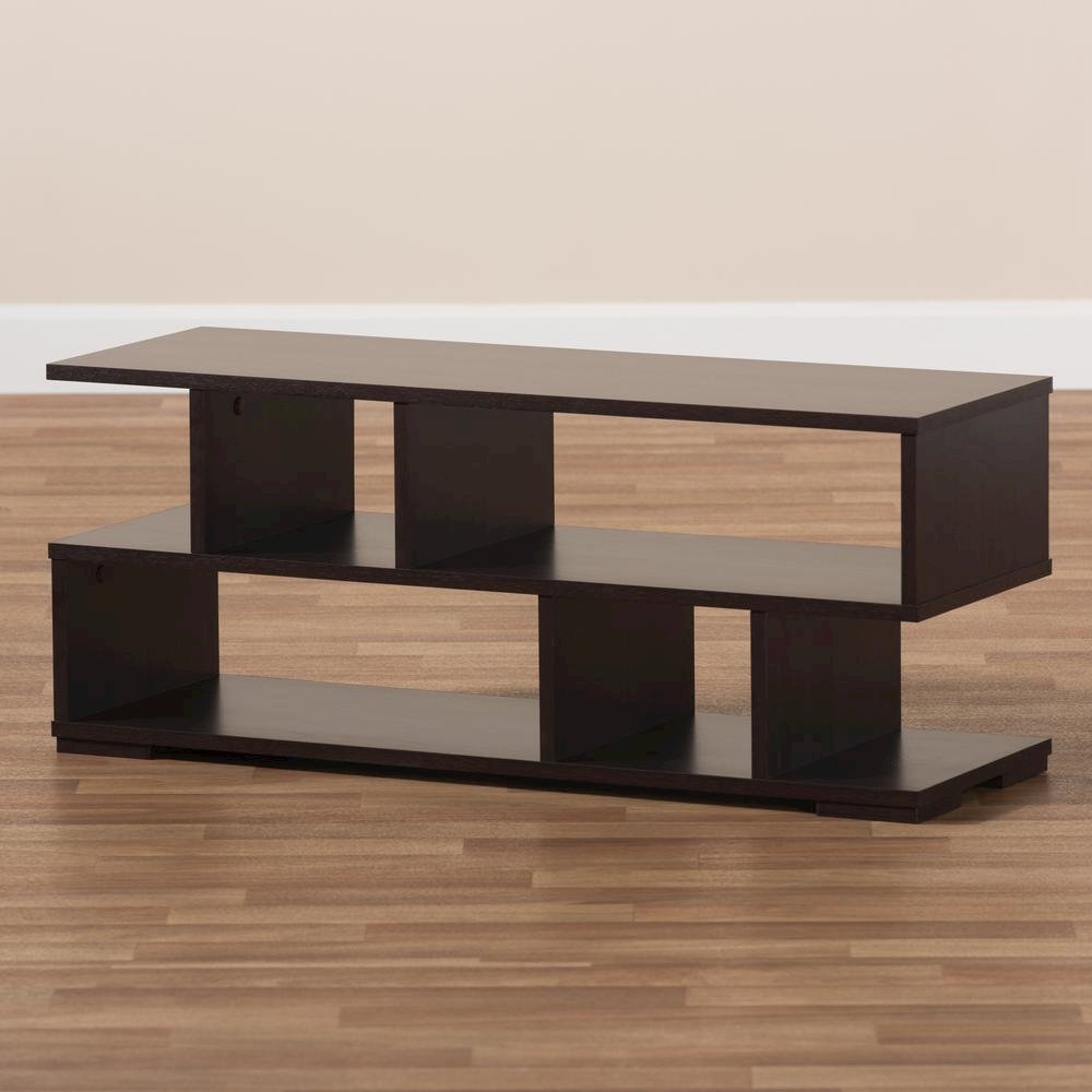 Baxton Studio Arne Modern and Contemporary Dark Brown Finished Wood TV Stand. Picture 11