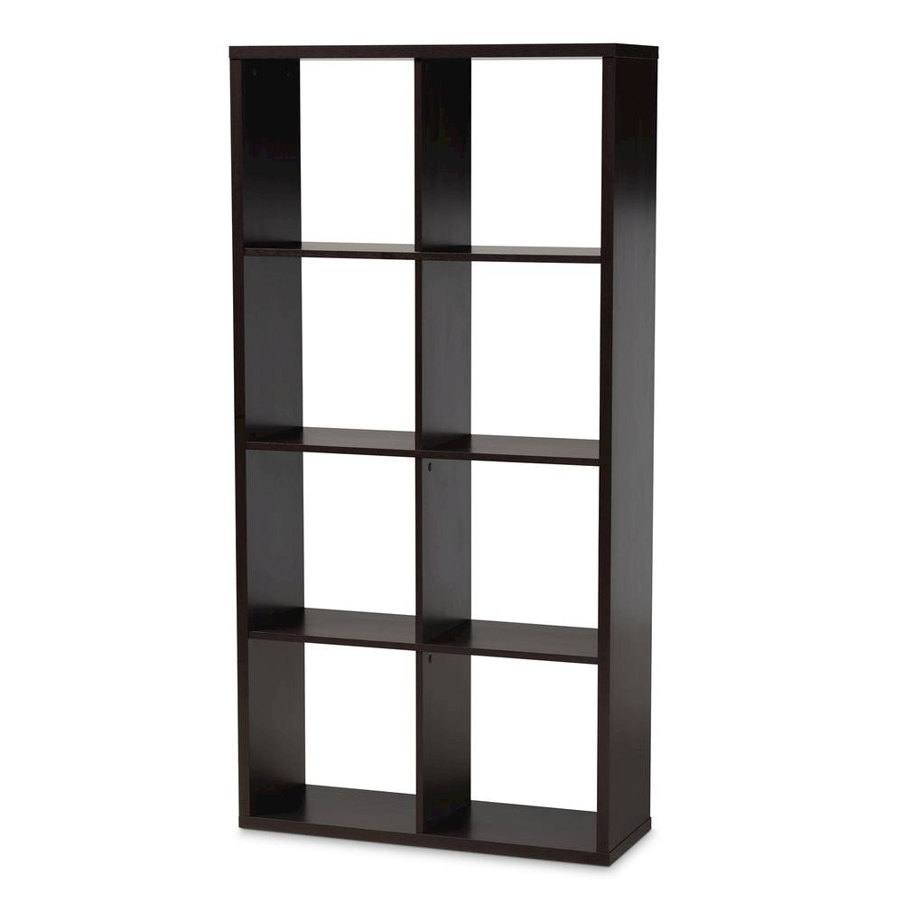 Dark Brown Finished 8-Cube Multipurpose Storage Shelf. Picture 7