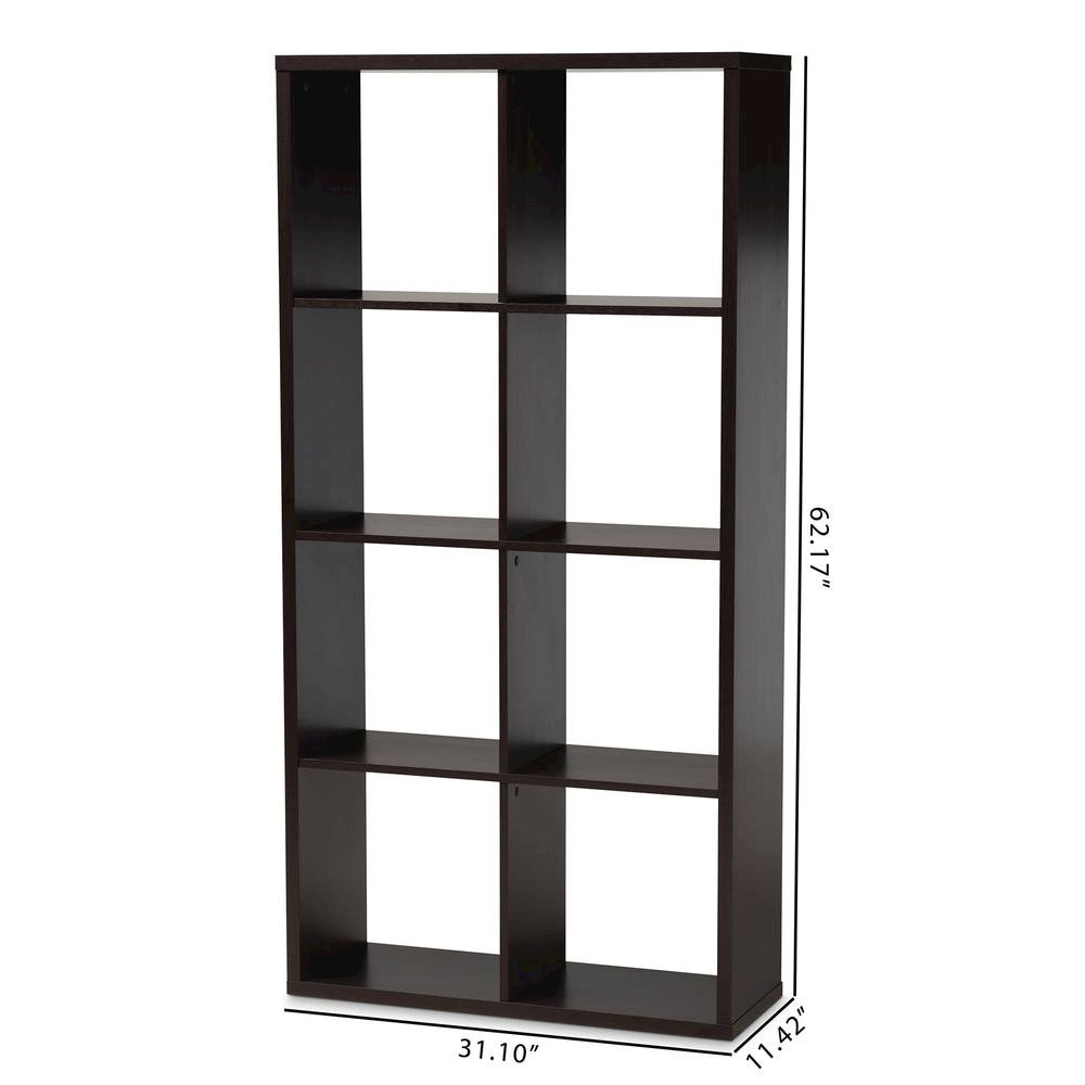 Dark Brown Finished 8-Cube Multipurpose Storage Shelf. Picture 12