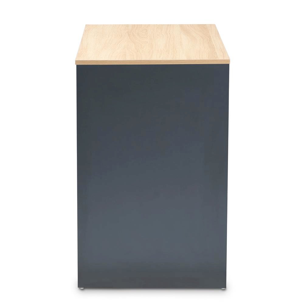 Baxton Studio Reed Mid-Century Modern 2-Drawer Multicolor Wood Computer Desk. Picture 12