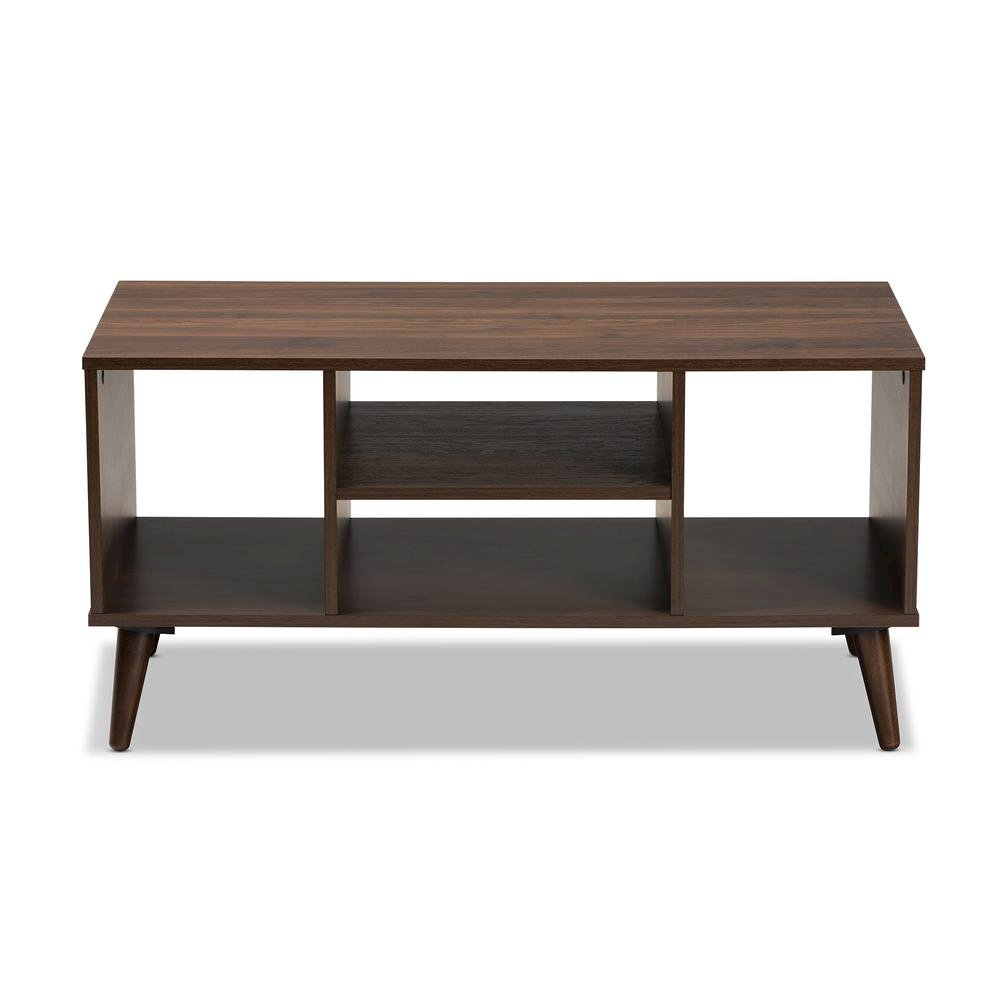 Baxton Studio Linas Mid-Century Modern Walnut Finished Coffee Table. Picture 3