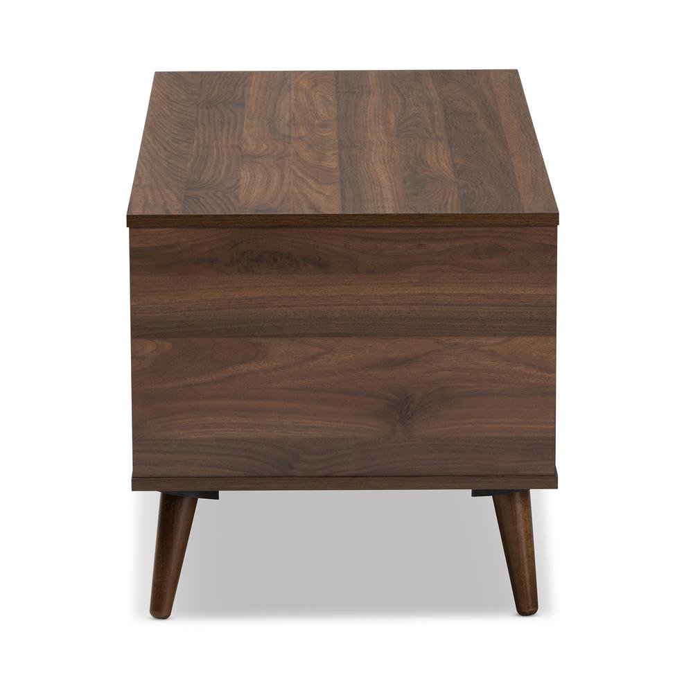 Baxton Studio Linas Mid-Century Modern Walnut Finished Coffee Table. Picture 4