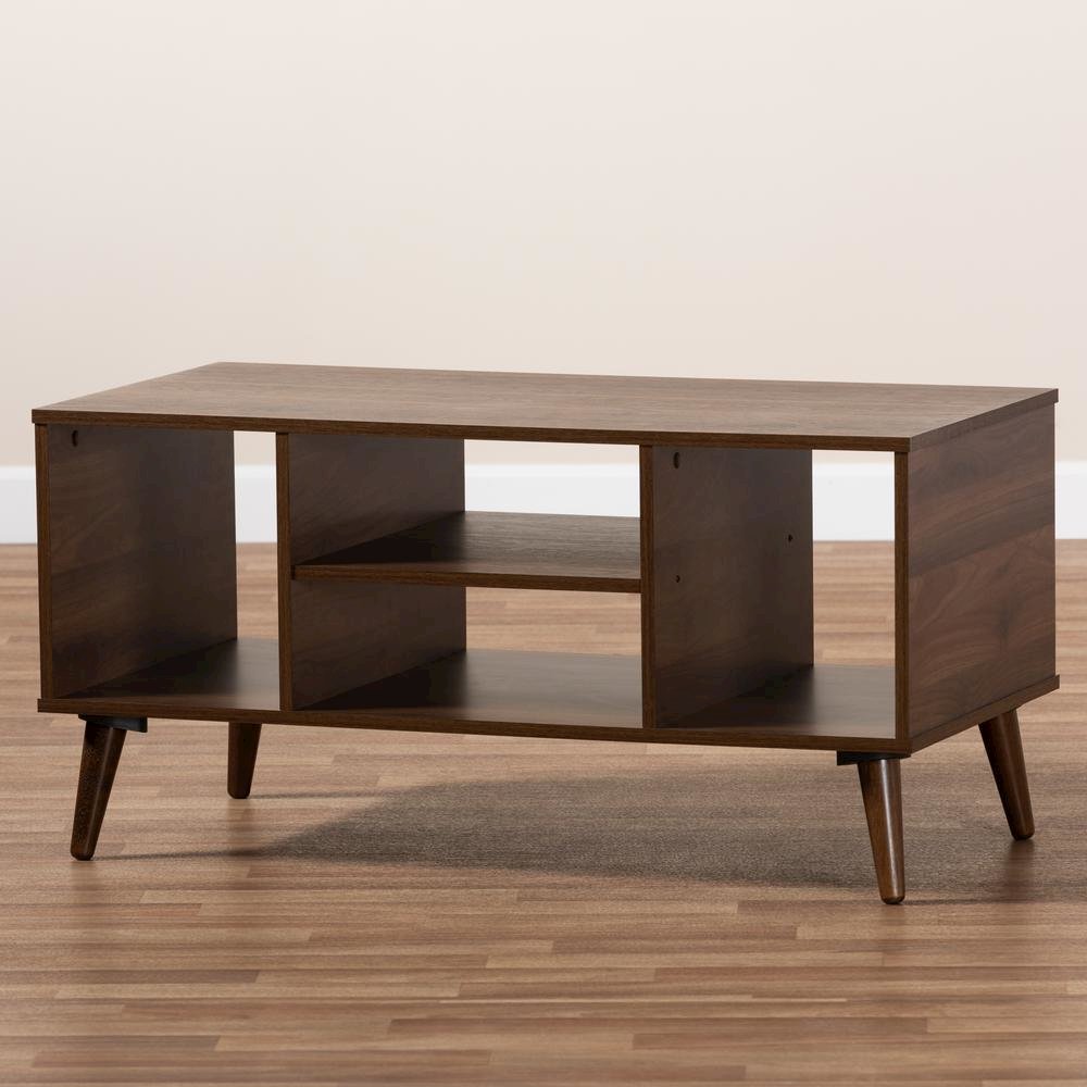 Baxton Studio Linas Mid-Century Modern Walnut Finished Coffee Table. Picture 7