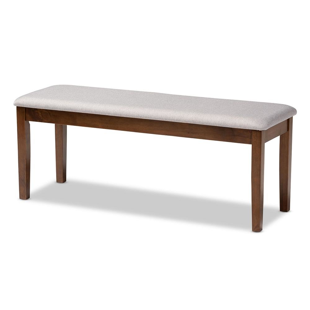 Grey Fabric Upholstered and Walnut Brown Finished Wood 6-Piece Dining Set. Picture 13
