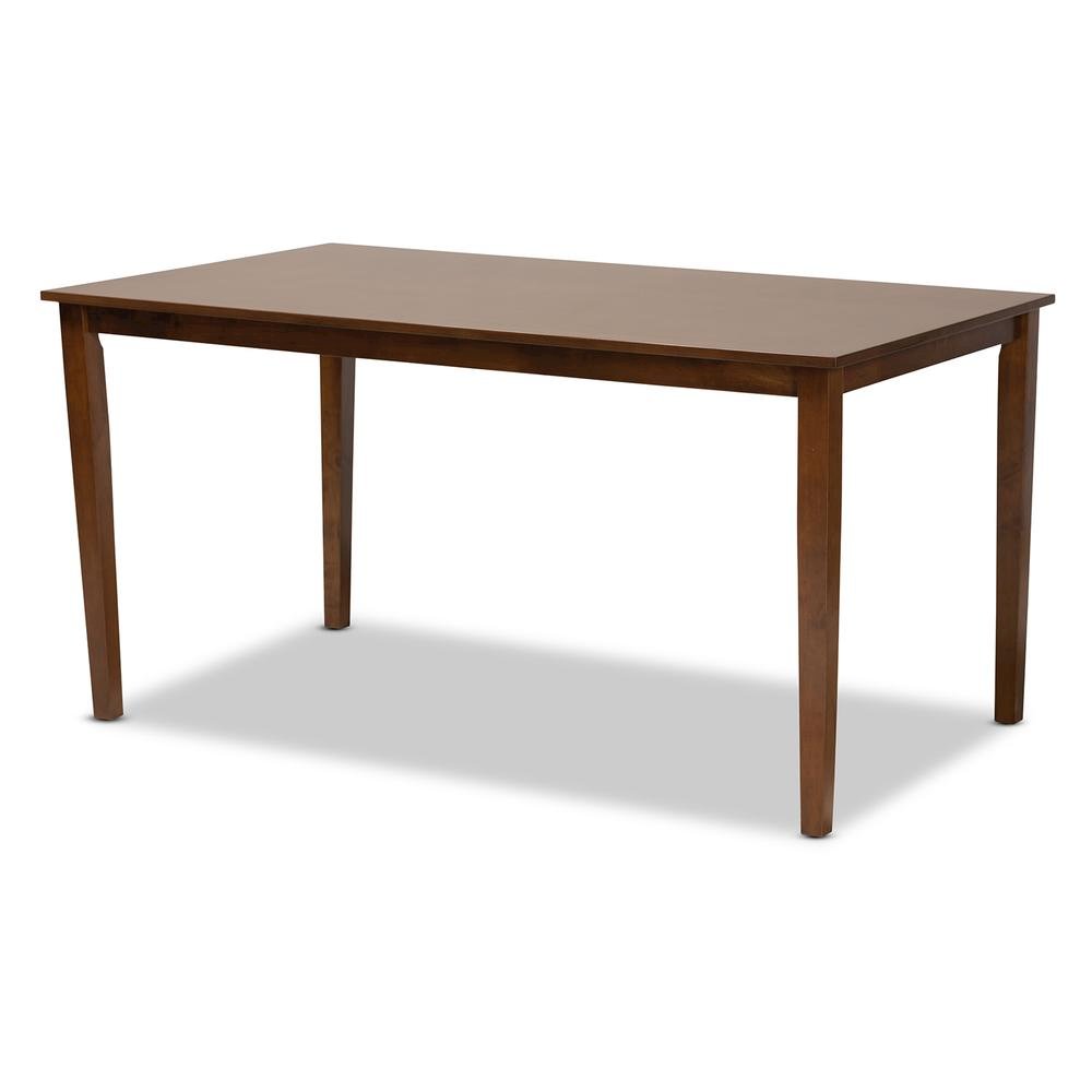 Grey Fabric Upholstered and Walnut Brown Finished Wood 6-Piece Dining Set. Picture 14