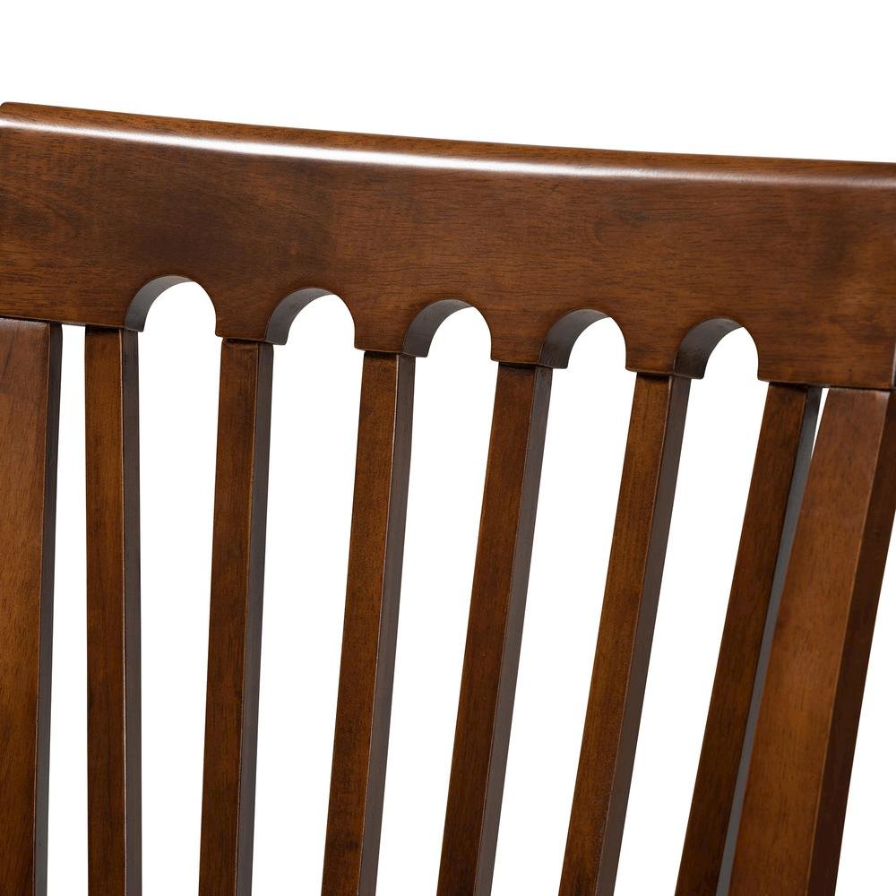 Grey Fabric Upholstered and Walnut Brown Finished Wood 6-Piece Dining Set. Picture 16