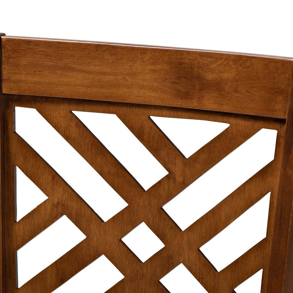 Grey Fabric Upholstered Walnut Brown Finished 4-Piece Wood Dining Chair Set Set. Picture 8