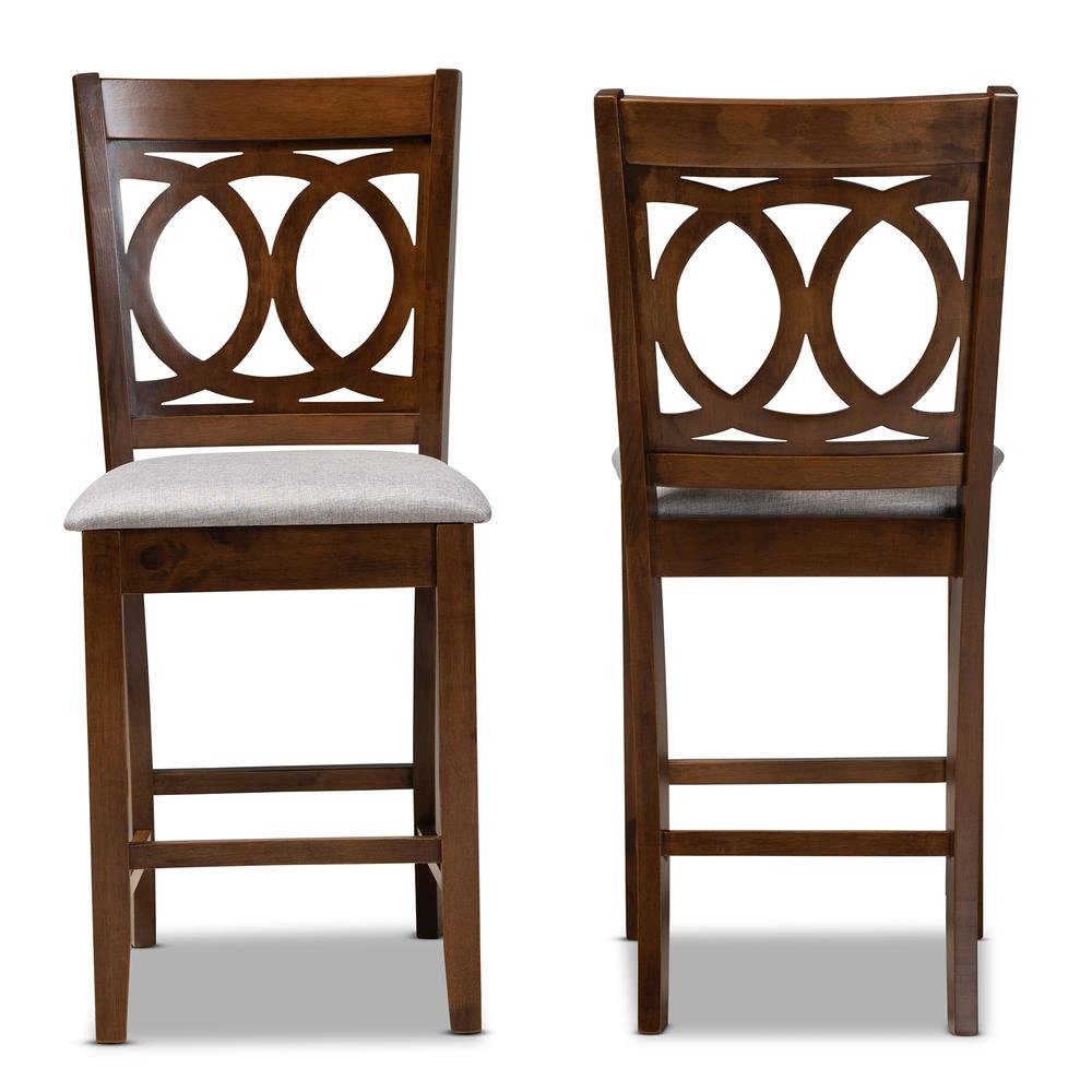 Walnut Brown Finished Wood 2-Piece Counter Height Pub Chair Set. Picture 10