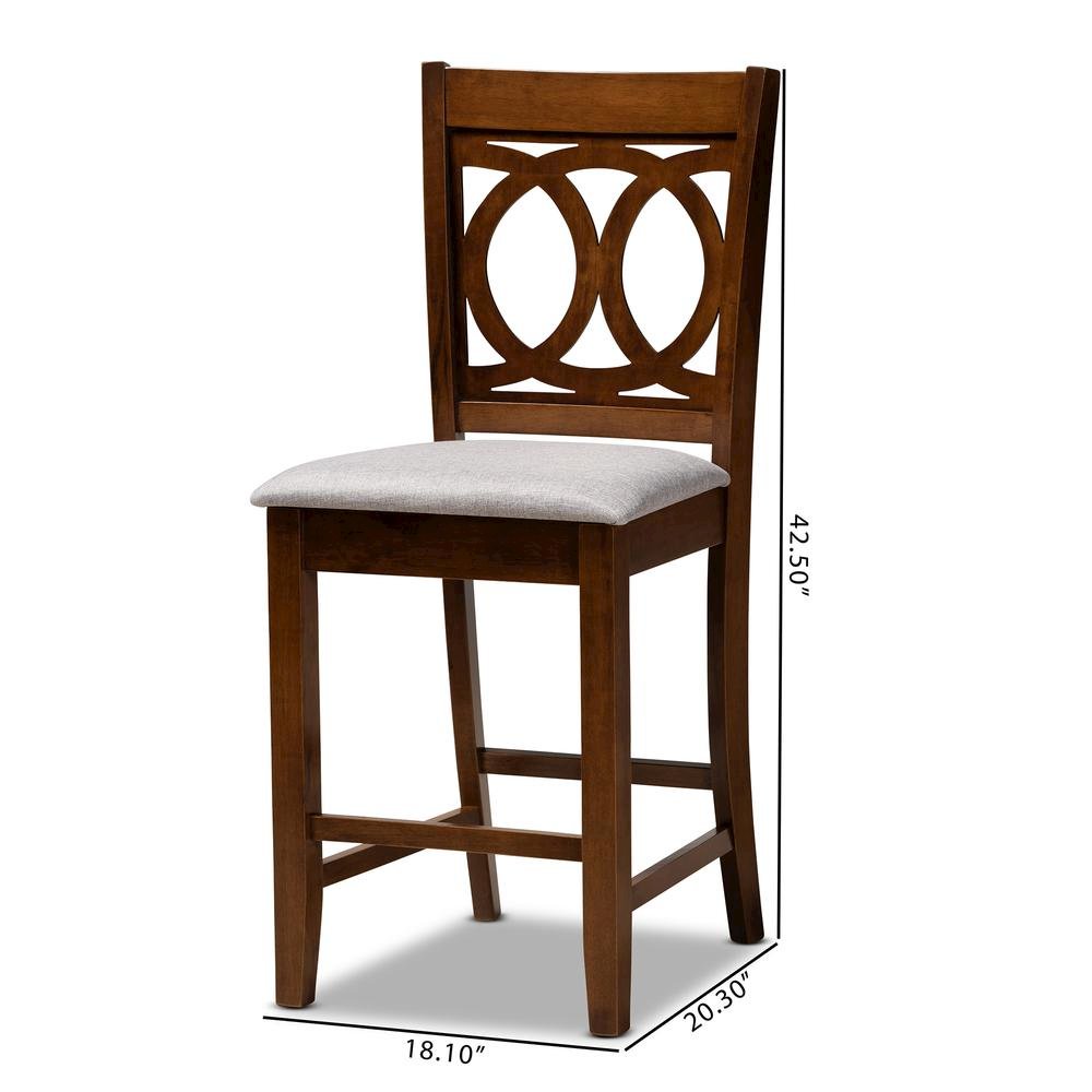 Walnut Brown Finished Wood 2-Piece Counter Height Pub Chair Set. Picture 16