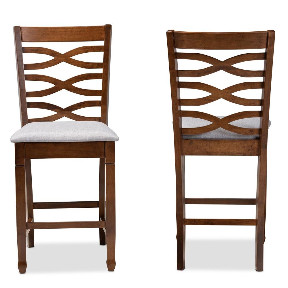 Walnut Brown Finished 2-Piece Wood Counter Height Pub Chair Set Set. Picture 10