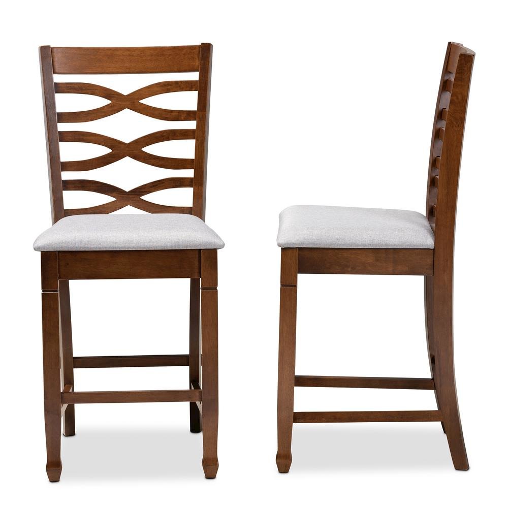 Walnut Brown Finished 2-Piece Wood Counter Height Pub Chair Set Set. Picture 11