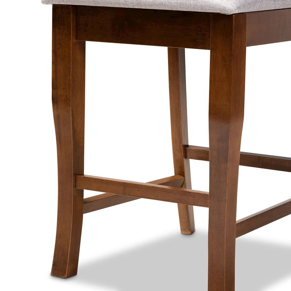 Walnut Brown Finished Wood 2-Piece Counter Height Pub Chair Set. Picture 13