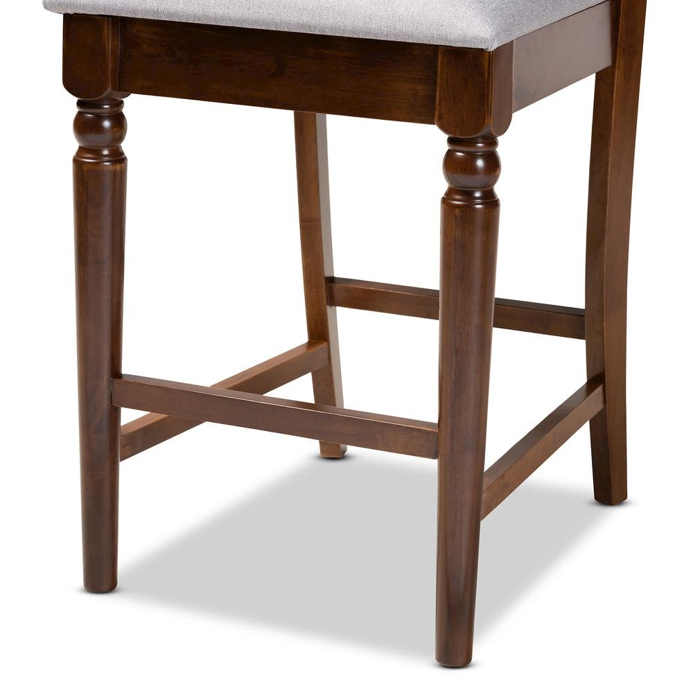 Walnut Brown Finished Wood 2-Piece Counter Height Pub Chair Set. Picture 13