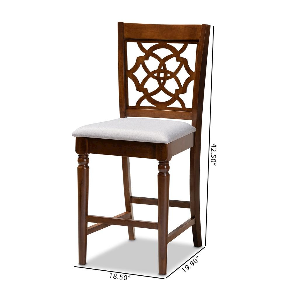 Walnut Brown Finished Wood 2-Piece Counter Height Pub Chair Set. Picture 16
