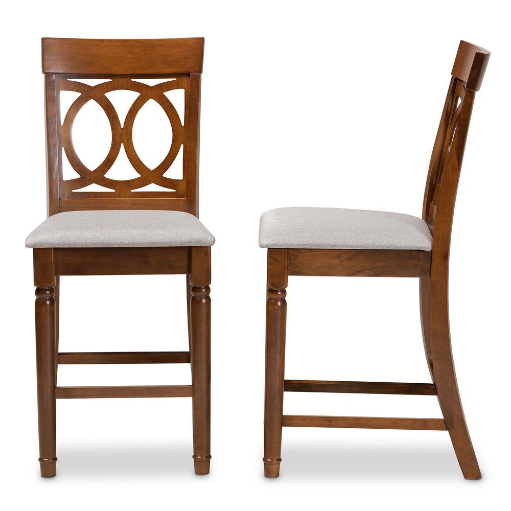 Walnut Brown Finished Wood 2-Piece Counter Height Pub Chair Set. Picture 11