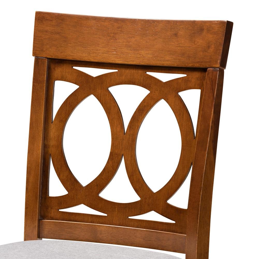 Walnut Brown Finished Wood 2-Piece Counter Height Pub Chair Set. Picture 12