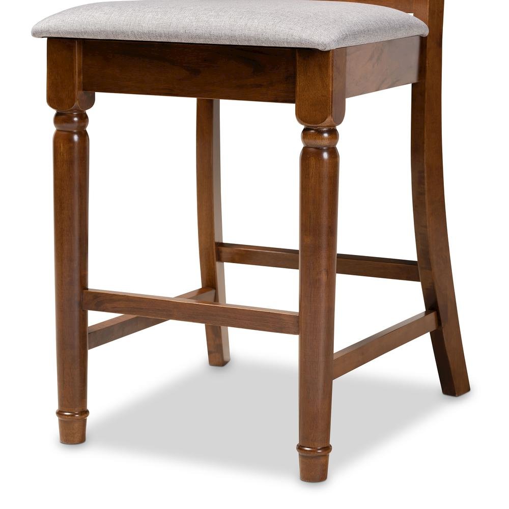 Walnut Brown Finished Wood 2-Piece Counter Height Pub Chair Set. Picture 13