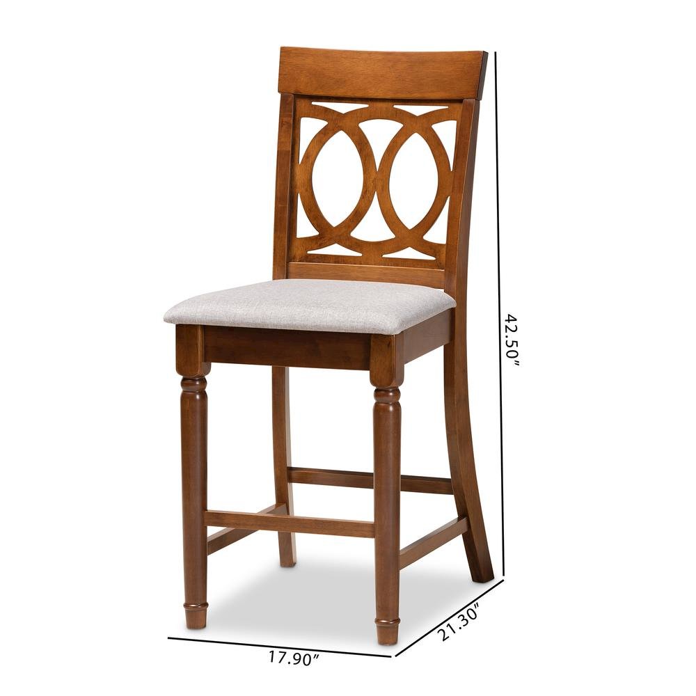 Walnut Brown Finished Wood 2-Piece Counter Height Pub Chair Set. Picture 16