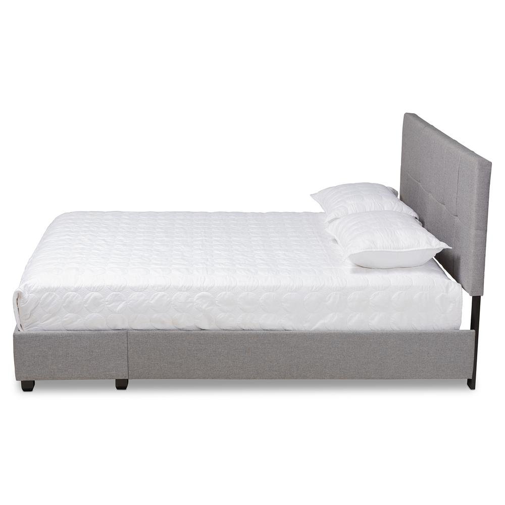Netti Light Grey Fabric Upholstered 2-Drawer Queen Size Platform Storage Bed. Picture 15