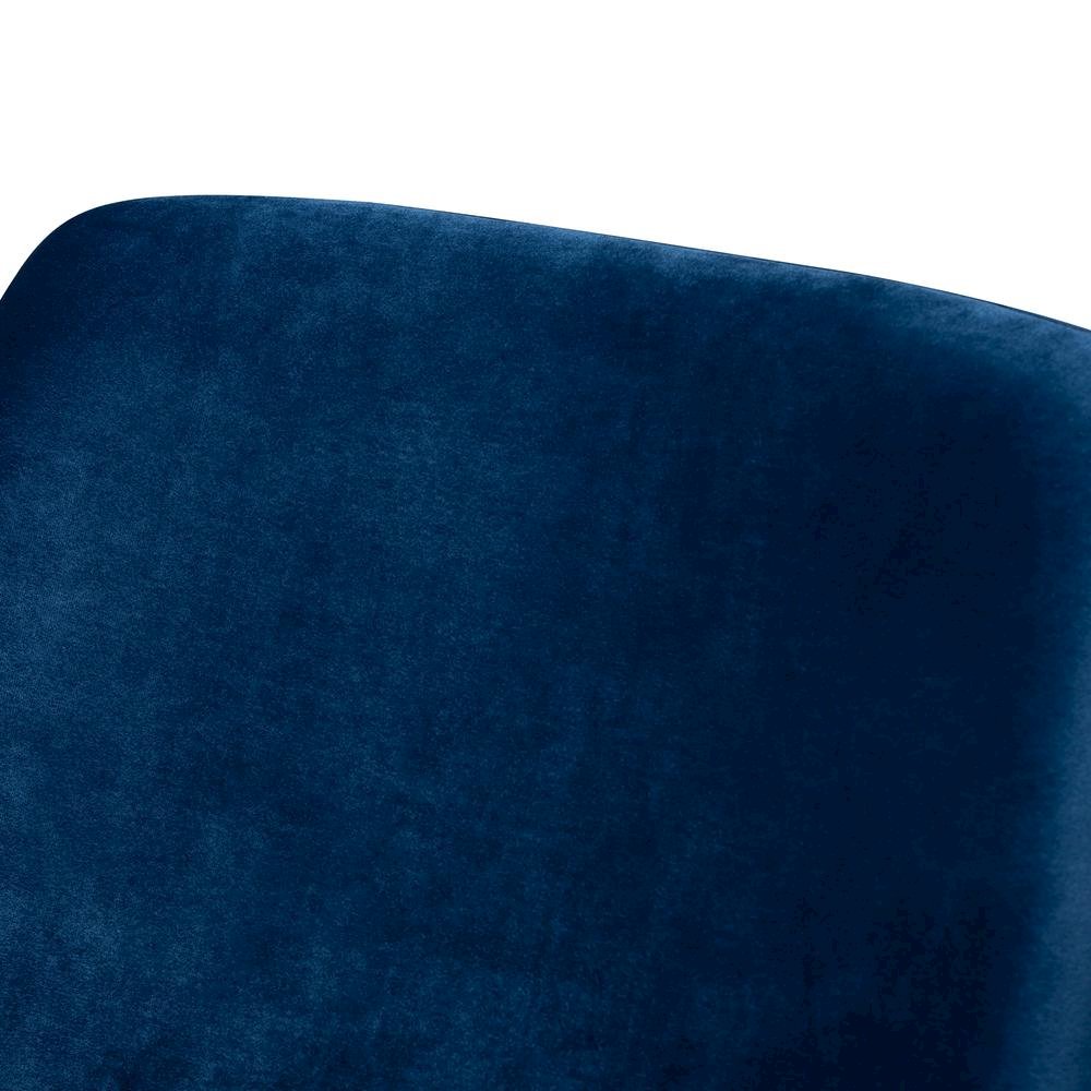 Sennet Glam and Luxe Navy Blue Velvet Fabric Upholstered Gold Finished Armchair. Picture 14