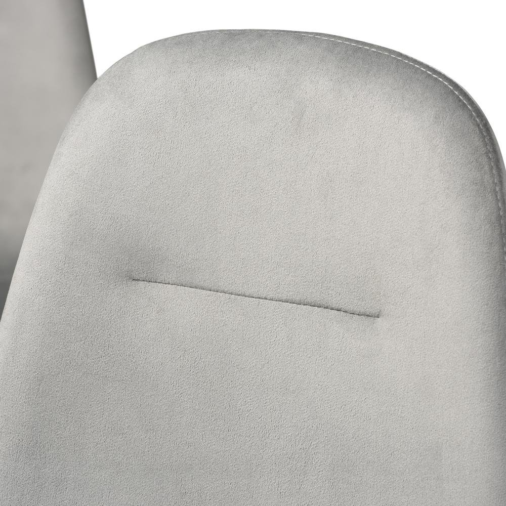 Luxe Grey Velvet Fabric Upholstered Gold Finished 4-Piece Metal Dining Chair Set. Picture 10