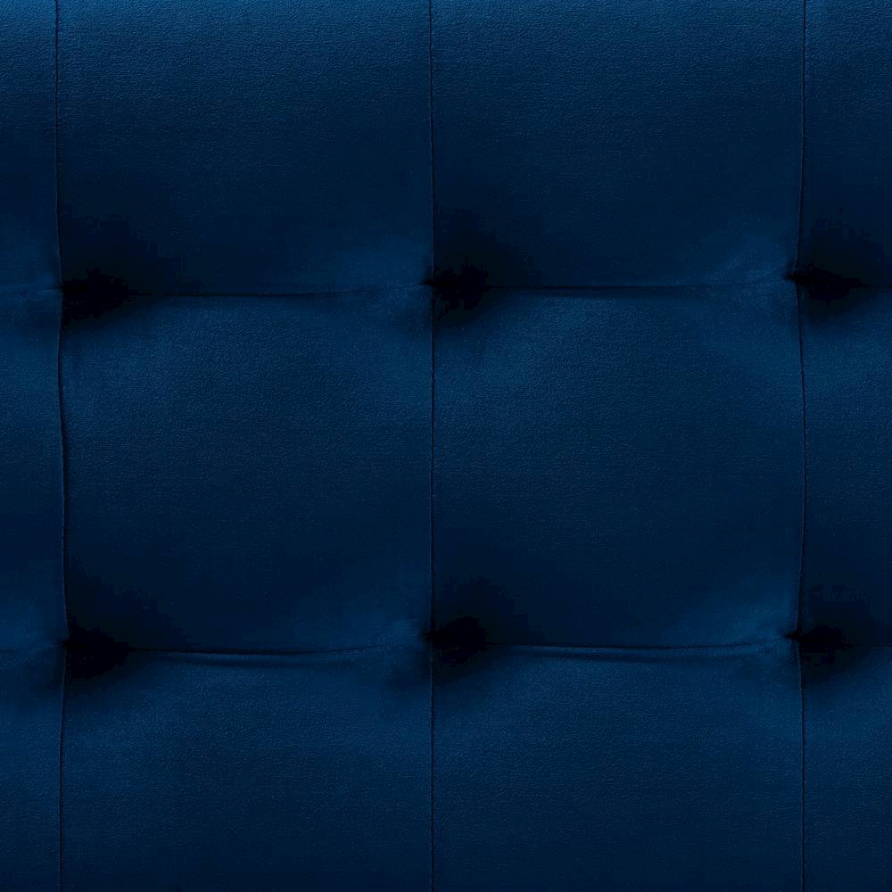 Navy Blue Velvet Fabric Upholstered Grid-Tufted Storage Ottoman Bench. Picture 17