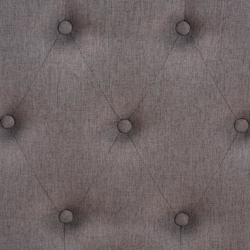 Naeva Mid-Century Modern Grey Fabric Upholstered Walnut Finished Wood Footstool. Picture 14