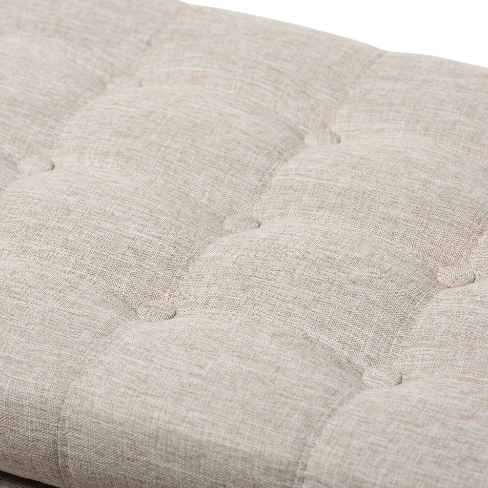 Classic Beige Fabric Upholstered Button-Tufting Storage Ottoman Bench. Picture 16