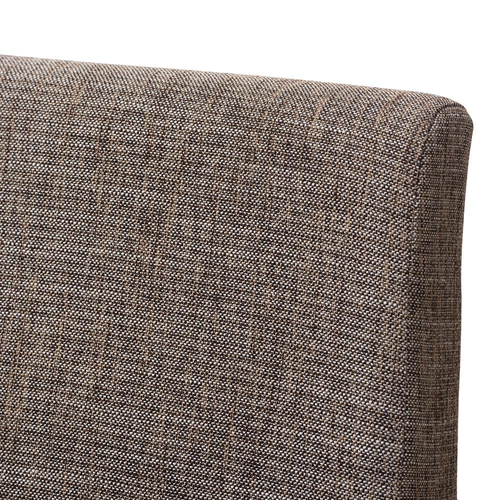 Walnut Wood Finishing and Gravel Fabric Upholstered Dining Side Chair (Set of 2). Picture 12