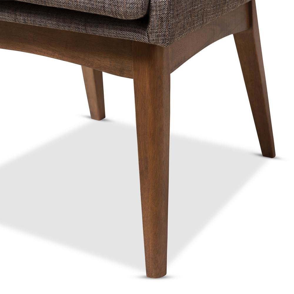 Walnut Wood Finishing and Gravel Fabric Upholstered Dining Side Chair (Set of 2). Picture 13