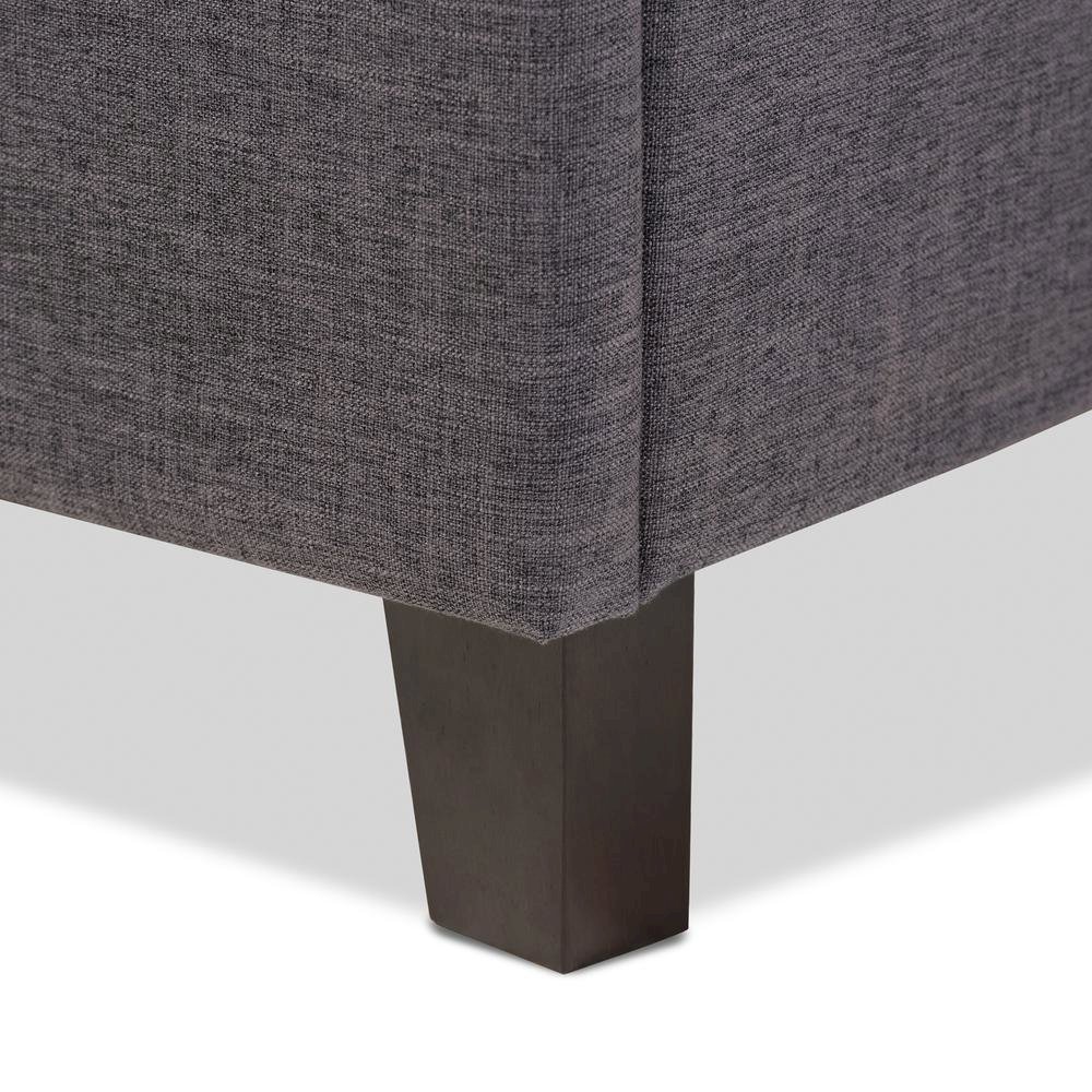 Lea Modern and Contemporary Dark Grey Fabric Queen Size Storage Platform Bed. Picture 15