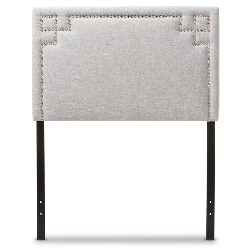 Grayish Beige Fabric Upholstered Twin Size Headboard. Picture 6