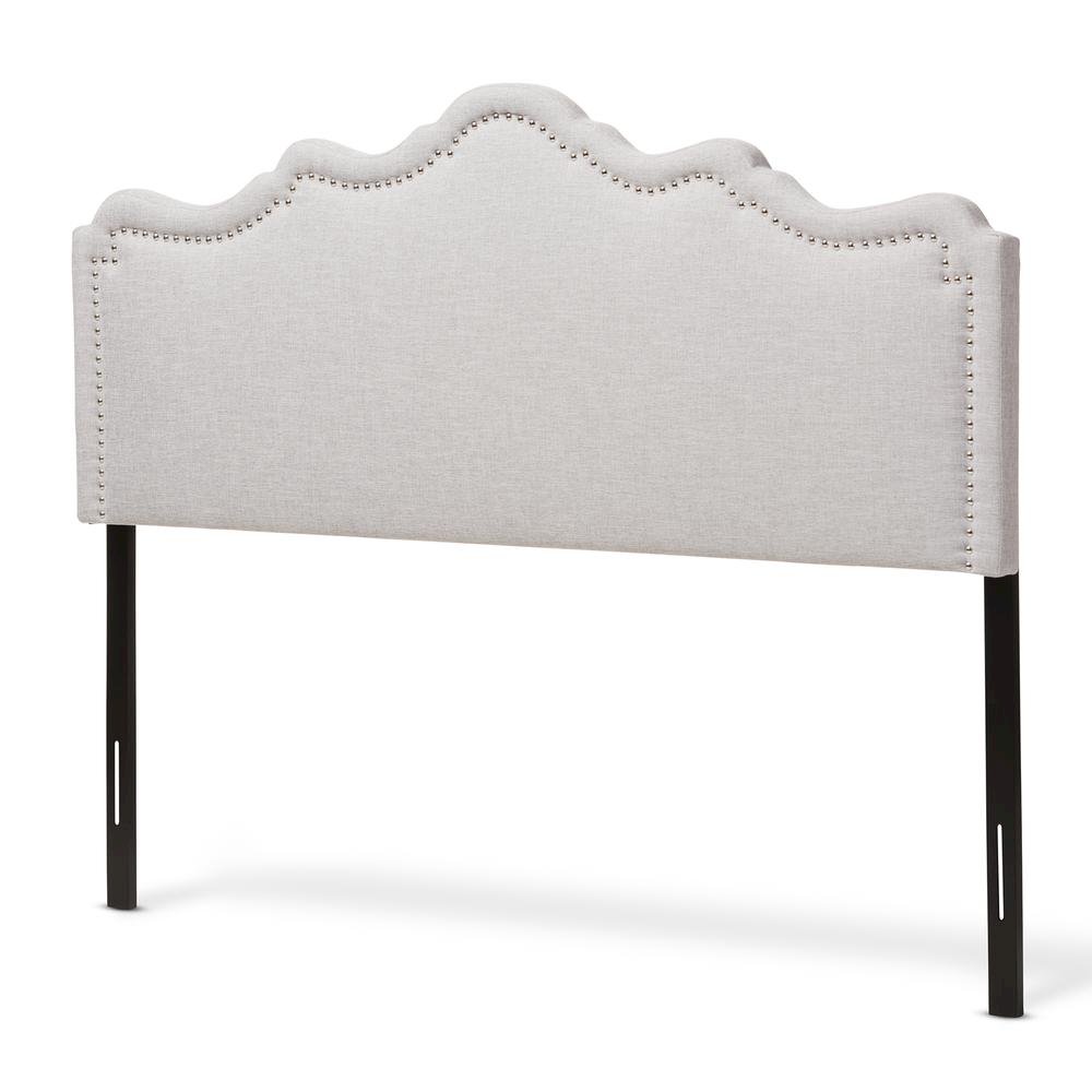 Nadeen Modern and Contemporary Greyish Beige Fabric Full Size Headboard. Picture 7