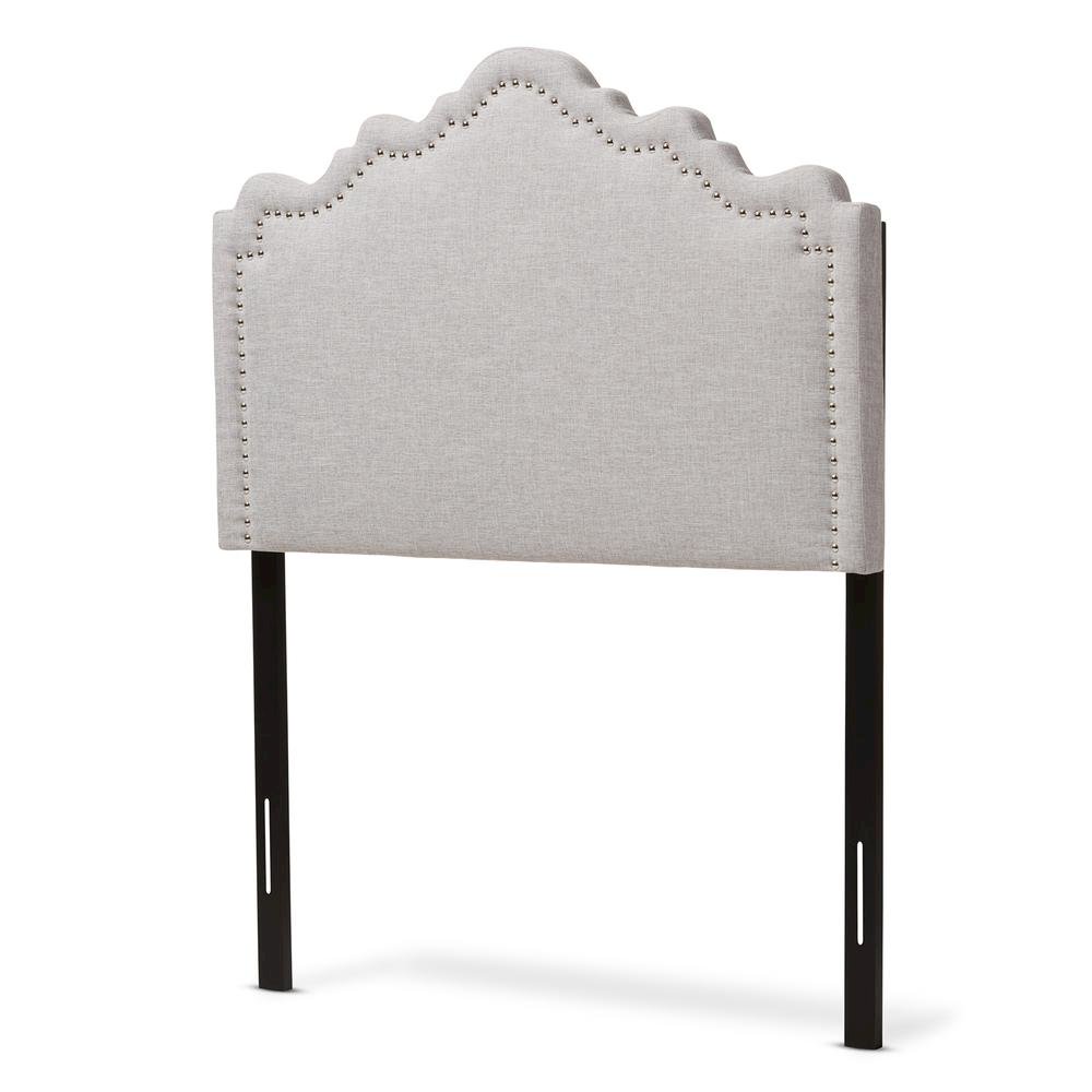 Nadeen Modern and Contemporary Greyish Beige Fabric Twin Size Headboard. Picture 7