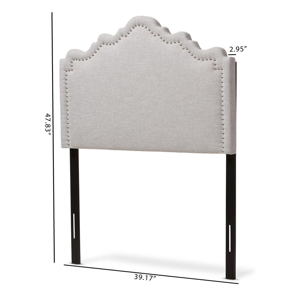 Nadeen Modern and Contemporary Greyish Beige Fabric Twin Size Headboard. Picture 12