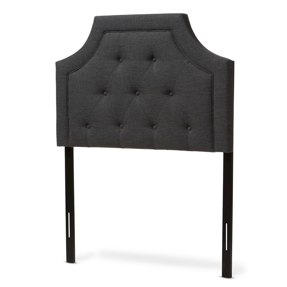 Baxton Studio Mars Modern and Contemporary Dark Grey Fabric Twin Size Headboard. Picture 7