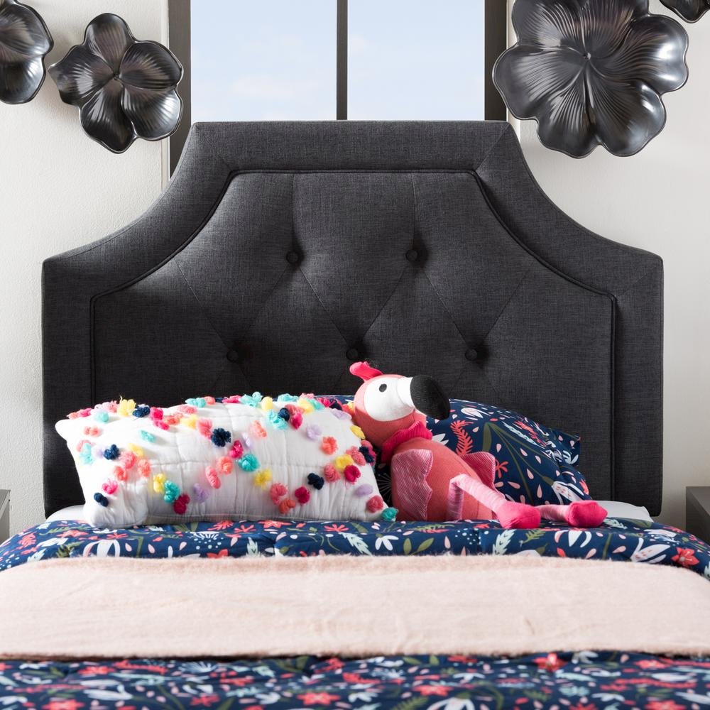 Baxton Studio Mars Modern and Contemporary Dark Grey Fabric Twin Size Headboard. Picture 10