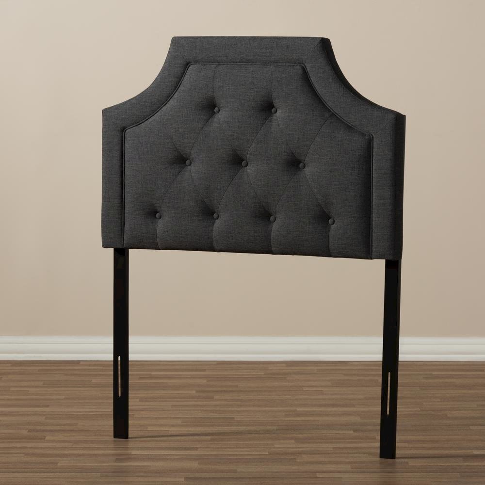 Baxton Studio Mars Modern and Contemporary Dark Grey Fabric Twin Size Headboard. Picture 11