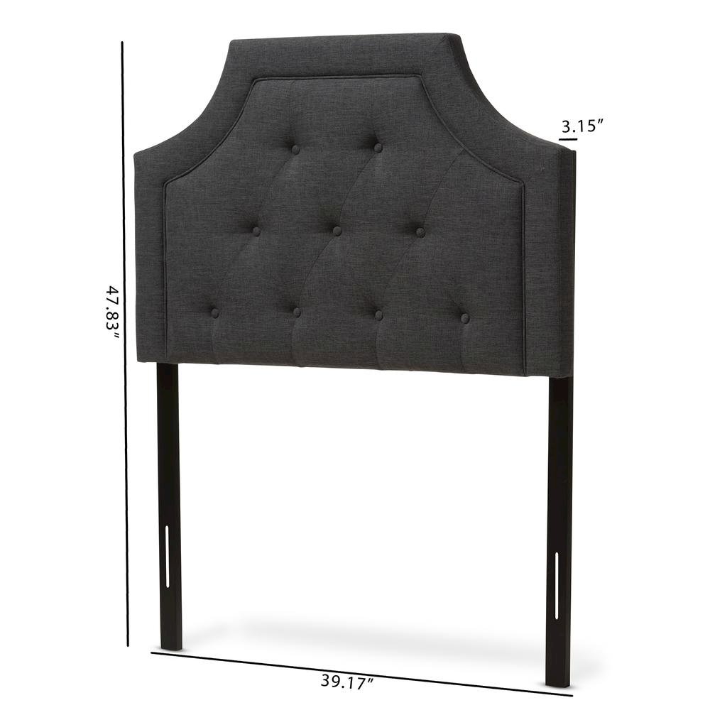 Baxton Studio Mars Modern and Contemporary Dark Grey Fabric Twin Size Headboard. Picture 12