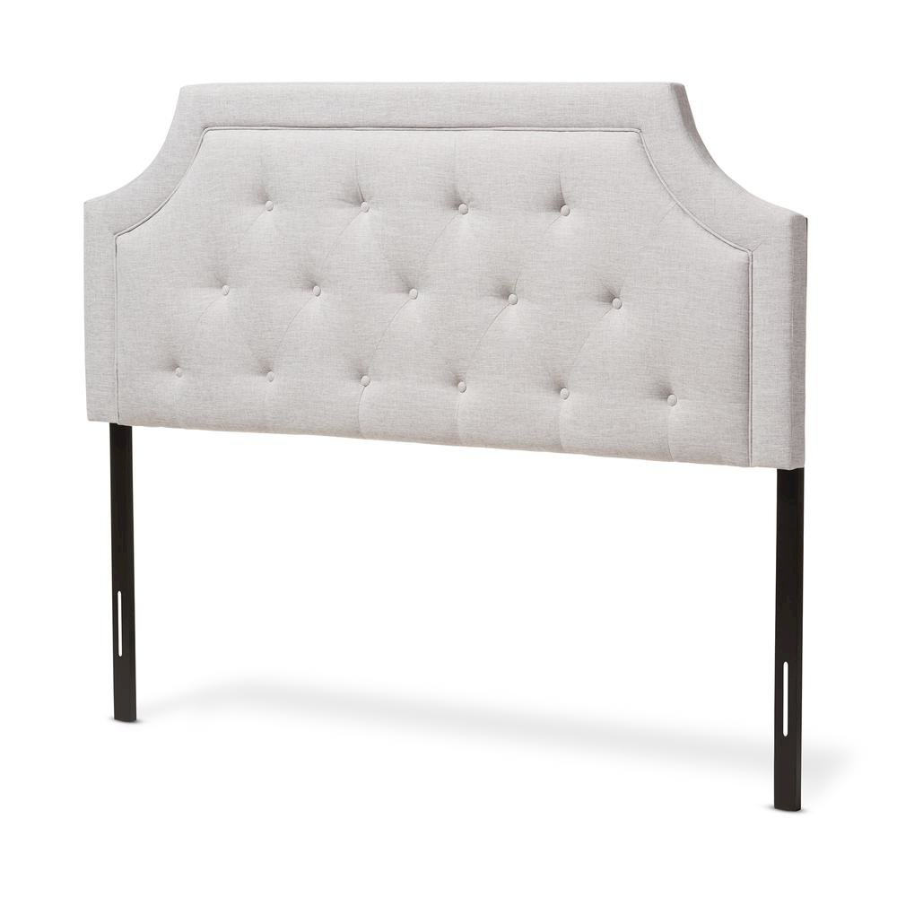 Mars Modern and Contemporary Greyish Beige Fabric Full Size Headboard. Picture 7
