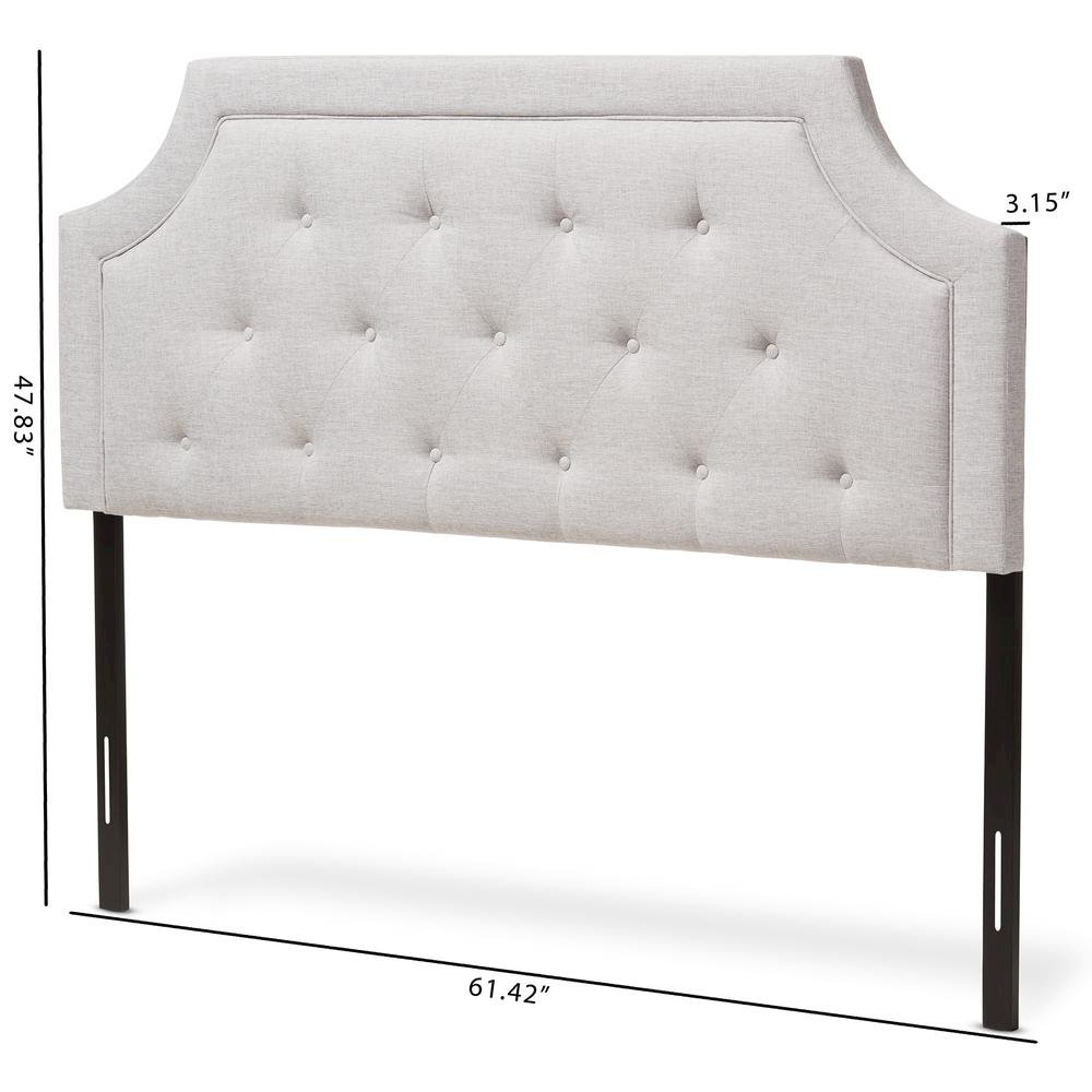 Mars Modern and Contemporary Greyish Beige Fabric Full Size Headboard. Picture 12
