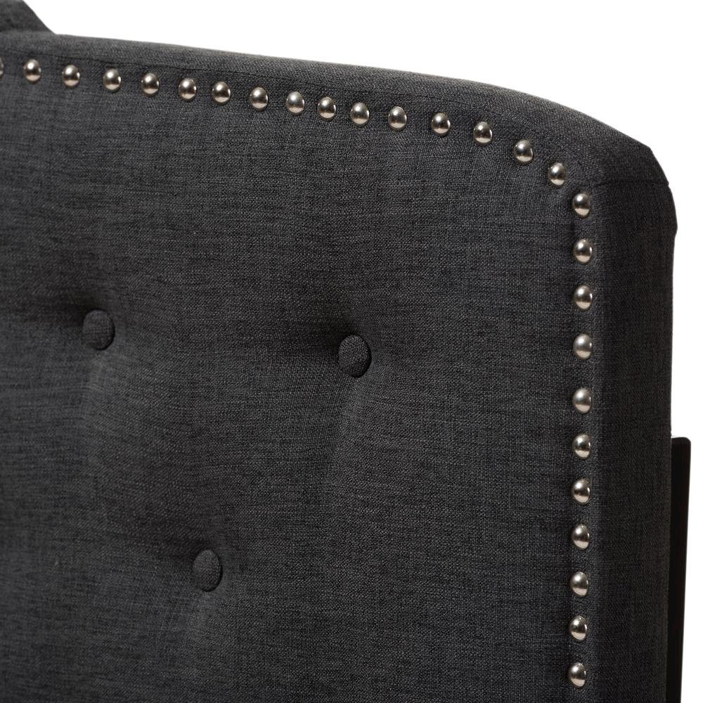 Baxton Studio Lucy Modern and Contemporary Dark Grey Fabric Queen Size Headboard. Picture 9