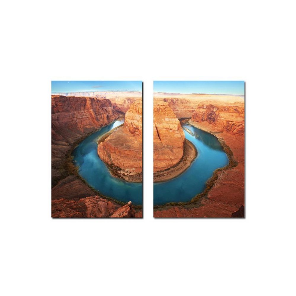 Wraparound Waterway #1 Mounted Photography Print Diptych Multi. Picture 1