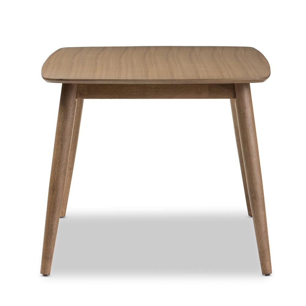 Edna Mid-Century Modern French "Oak" Light Brown Finishing Wood Dining Table. Picture 9