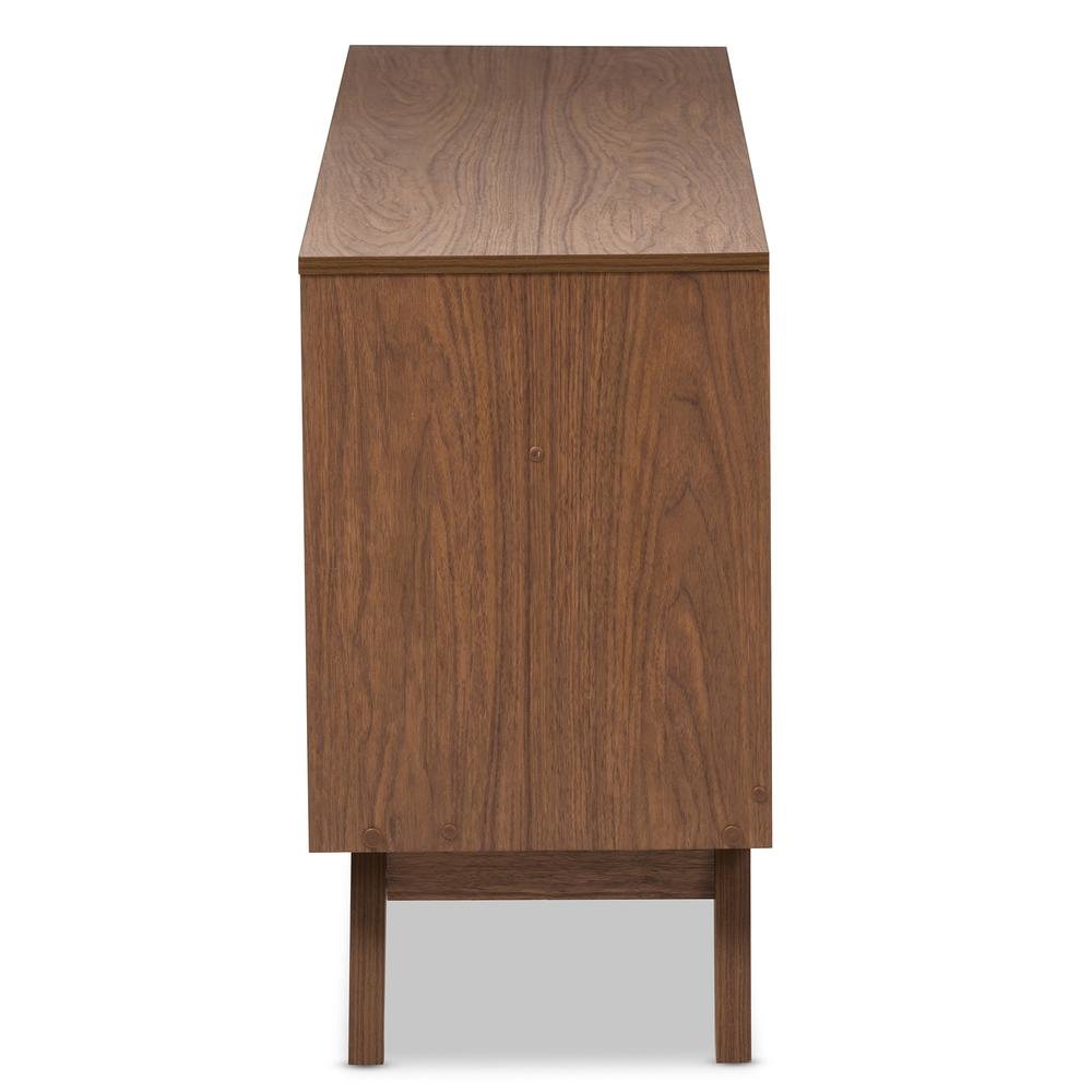 Hildon Mid-Century Modern White and Walnut Wood 6-Drawer Storage Dresser. Picture 11