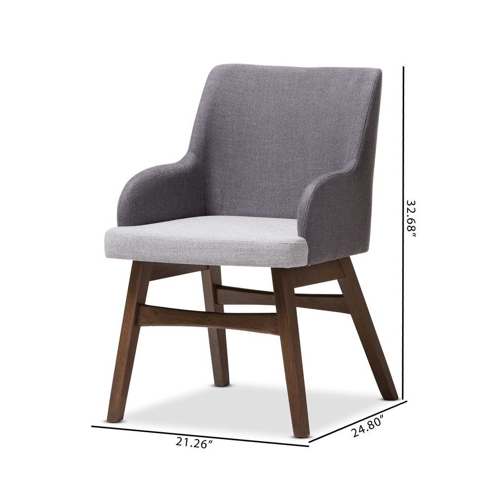 Baxton Studio Monte Mid-Century Modern Two-Tone Grey Fabric Armchair (Set of 2). Picture 16