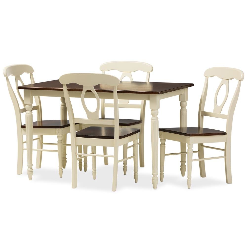 "Cherry" Brown Finishing Wood 5-Piece Dining Set. Picture 9