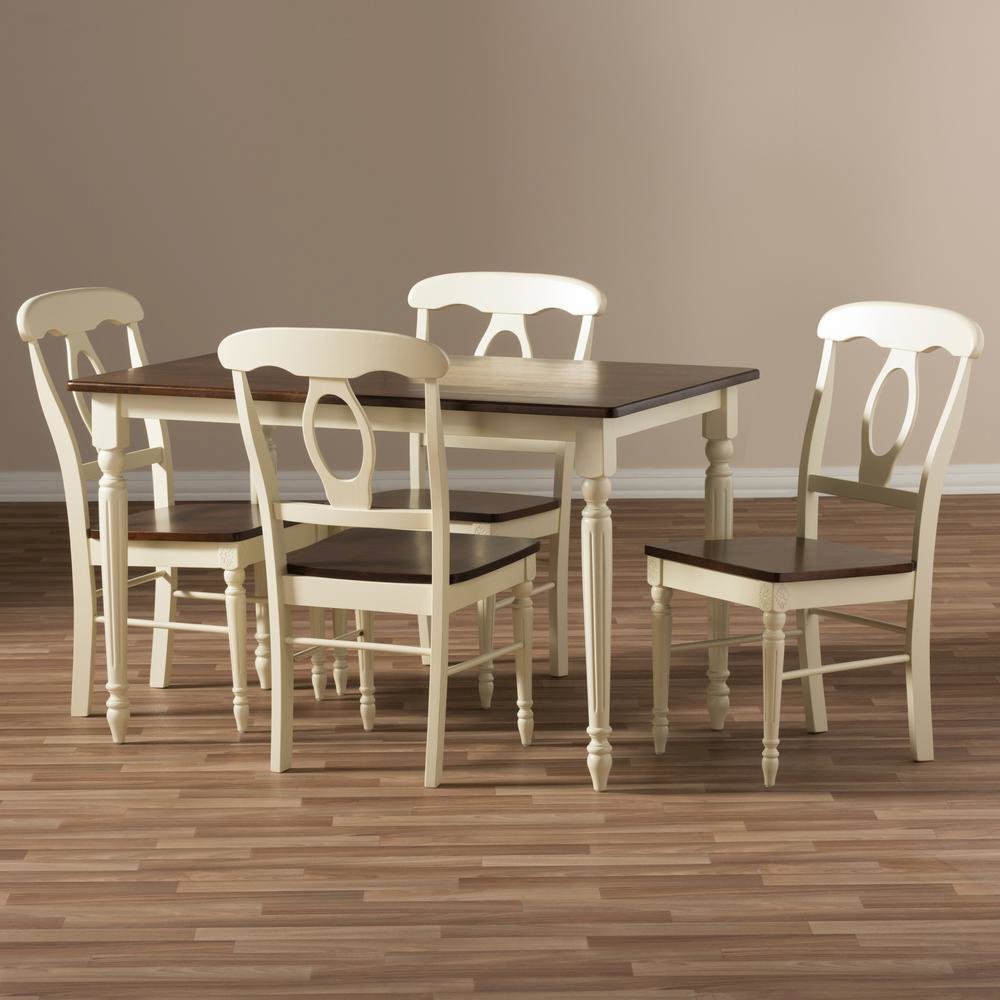 "Cherry" Brown Finishing Wood 5-Piece Dining Set. Picture 14