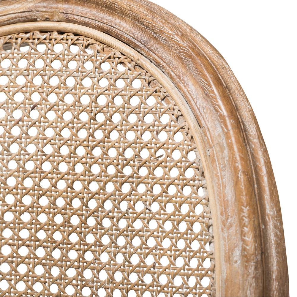 Beige Fabric Upholstered Dining Side Chair with Round Cane Back. Picture 14